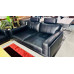 LAVINE LEATHER LOUNGE SUITE 3 + 2.5 SEATER SWING BACK  - PREMIUM CHARCOAL