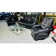 ROWAN LEATHER LOUNGE SUITE 2.5 SEATER + 2 X 1 SEATER SWIVEL CHAIRS ALL ELECTRIC RECLINING - PREMIUM CHARCOAL RRP$6850