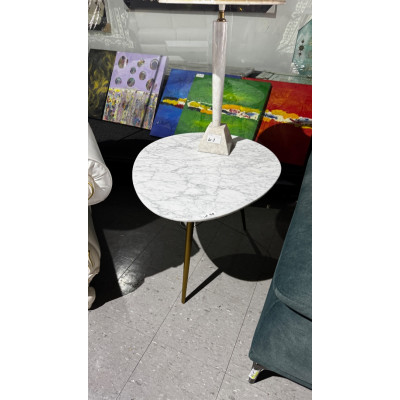 MARBLE TOP COFFEE TABLE WITH GOLD LEGS