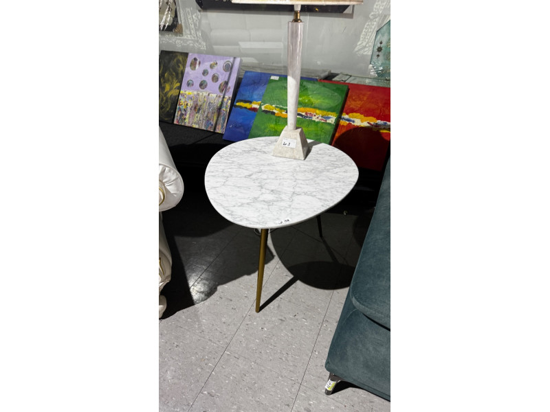 MARBLE TOP COFFEE TABLE WITH GOLD LEGS