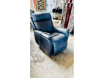 DIXON LEATHER ELECTRIC LIFT CHAIR RECLINER - PREMIUM NAVY BLUE RRP$2750 