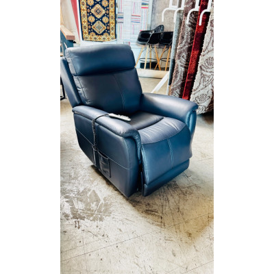 DIXON LEATHER ELECTRIC LIFT CHAIR RECLINER - PREMIUM NAVY BLUE RRP$2750 