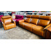 ATHENA LEATHER LOUNGE SUITE 3 SEATER + 1 SEATER ALL ELECTRIC RECLINING - SCOTLAND WHISKY RRP$6100 