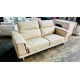 TAUPE ITALIAN LEATHER 3 SEATER LOUNGE WITH ADJUSTABLE HEADRESTS (#972) SOLD AS IS