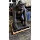 GORILLA STATUE 120CM REALISTIC APPROX 120CM X 80CM X 80CM PAINTED VOLCANIC ROCK COATED FIBREGLASS