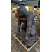 GORILLA STATUE 120CM REALISTIC APPROX 120CM X 80CM X 80CM PAINTED VOLCANIC ROCK COATED FIBREGLASS