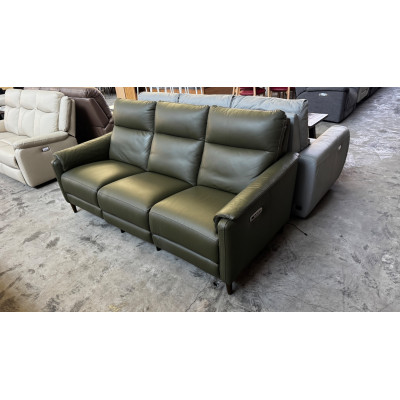 BECCA 3 SEATER ELECTRIC RECLINING LEATHER SOFA - VILLA VIRCH RRP $4550