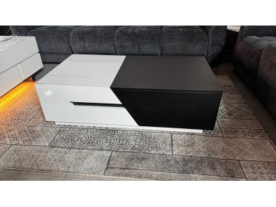 COFFEE TABLE BLACK & WHITE MDF WITH LARGE STORAGE