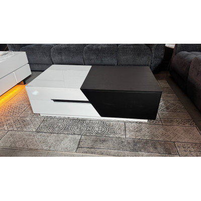 COFFEE TABLE BLACK & WHITE MDF WITH LARGE STORAGE
