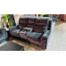 KOBE FABRIC LOUNGE SUITE 2 X 3 SEATER RECLINERS 1 HOME THEATRE PIECE - AURORA NIGHT RRP$5575 (011/012-03-07-25)2428C256