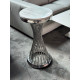 LAMP / FLOWER POT STAND - STAINLESS STEEL BASE WITH MARBLE TOP - SOLD AS IS