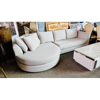 2 PIECE FABRIC LOUNGE SUITE WITH CHAISE - SOLD AS IS - EX-DISPLAY