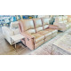 DONA 3 SEATER LEATHER LOUNGE END RECLINING - VILLA GREY RRP$3270 (029-03-07-25)2438C425