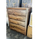 5 DRAWER WALNUT TIMBER LOOK TALLBOY - 1000X450X1200MM (TR31-TB)