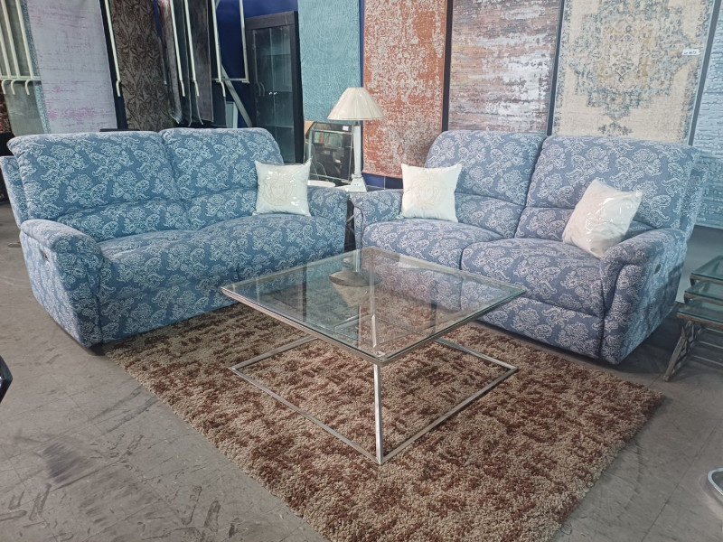 DONA FABRIC LOUNGE SUITE 2 X 2.5 SEATERS - ELECTRIC RECLINING -