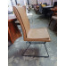 SET OF 4 BROWN DINING CHAIRS WITH METAL FRAME (#610322)
