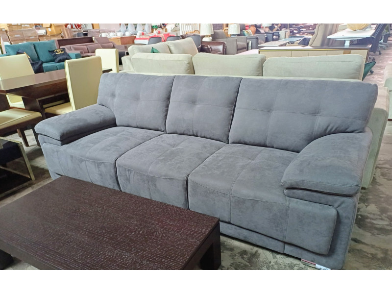 GREY FABRIC 3 SEATER LOUNGE