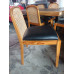 HAND MADE LIGHT TEAK DINING CHAIR (NO ARM) BLACK CUSHION/MESH BACK