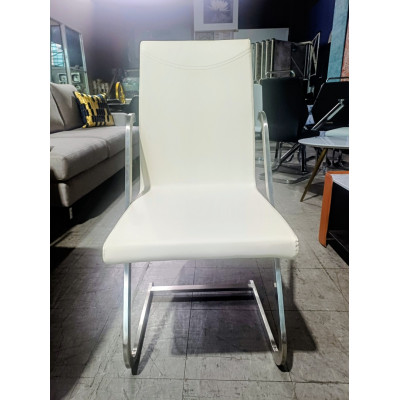 SET OF 6 WHITE DINING CHAIRS