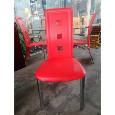 SET OF 4 RED DINING CHAIRS