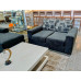 GREY FABRIC LOUNGE SUITE - 4 SEATER WITH CHAISE + 2 X 2 SEATERS