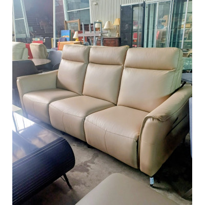 BARI 3 SEATER FULL LEATHER ELECTRIC RECLINING LOUNGE - VILLA TAUPE - RRP$4200 (010-22-12-25) 2441C039 BARI 3 SEATER FULL LEATHER ELECTRIC RECLINING LOUNGE - VILLA TAUPE - RRP$4200 (010-22-12-25) 2441C039