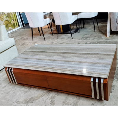 4 DRAWER MARBLE TOP COFFEE TABLE WITH SILVER TRIM 4 DRAWER MARBLE TOP COFFEE TABLE WITH SILVER TRIM