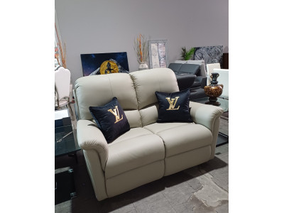 DONA 2 SEATER LEATHER LOUNGE - VILLA OYSTER RRP$2400 (030-22-12-25) 2433C105