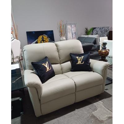 DONA 2 SEATER LEATHER LOUNGE - VILLA OYSTER RRP$2400 (030-22-12-25) 2433C105