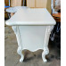 WHITE 2 DRAWER FRENCH PROVINCIAL STYLE BEDSIDE CABINET WITH SILVER TRIM (#806)