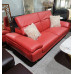 3 SEATER RED LEATHER LOUNGE WITH ADJUSTABLE HEAD RESTS (#S-016)