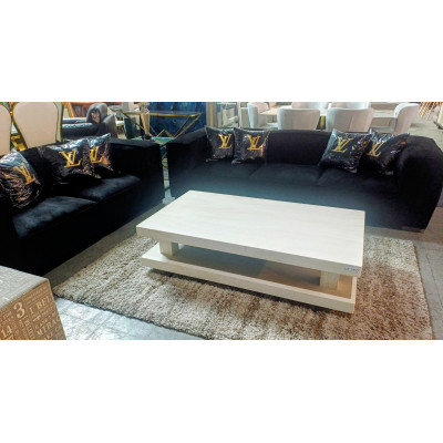 BLACK 4 + 2.5 SEATER GERMAN TECHNOLOGY FABRIC LOUNGE SUITE