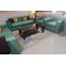 GREEN FABRIC LOUNGE SUITE - 2.5 + 2.5 + 1 + 1 SEATS