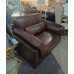 CHOCOLATE BROWN LEATHER ARM CHAIR