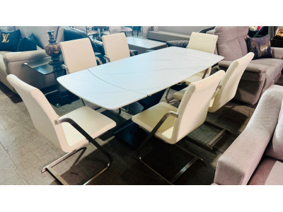 SWIVEL DINING TABLE & 6 Chairs 