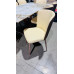 STONE TOP DINING TABLE WITH BEIGE BASE & 6 DINING CHAIRS