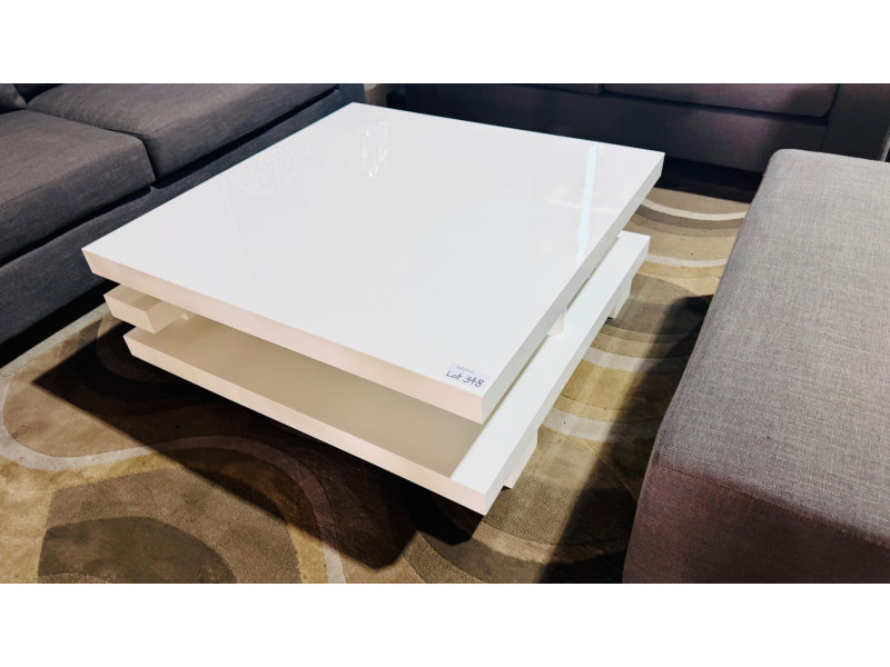 SQUARE COFFEE TABLE IN WHITE POLYURETHANE 