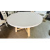 White 1500mm Round Cement Dining Table with Timber Base (80Kg)